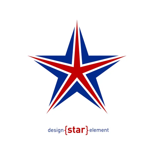 Logo Estrella Roja Azul Sobre Fondo Blanco — Vector de stock