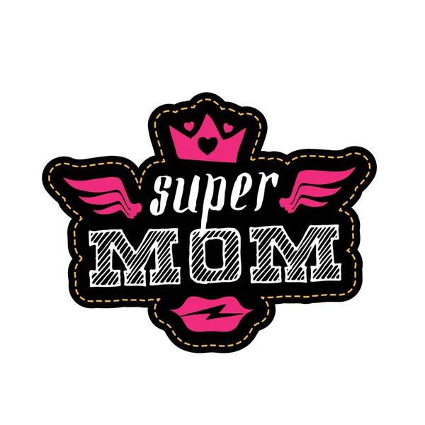 Illustration Vectorielle Message Super Maman — Image vectorielle