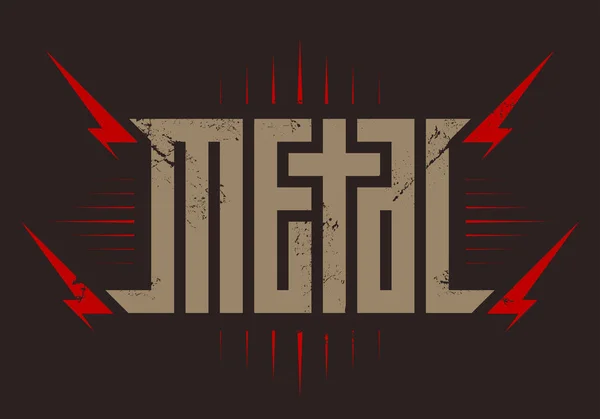 Ilustración Vectorial Banner Metal Sobre Fondo Oscuro — Archivo Imágenes Vectoriales