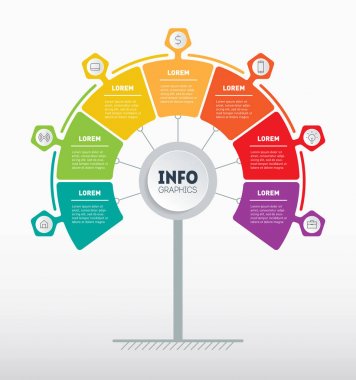 renkli bilgi grafik şablonu, vektör illüstrasyon