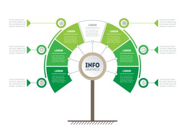 yeşil bilgi grafik şablonu, vektör illüstrasyon