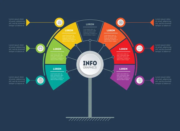 Красочный Информационный Графический Шаблон Векторная Иллюстрация — стоковый вектор