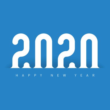 Mutlu Yıllar 2020. Vektör tebrik kartı. 20 20'lik iş günlüğünün kapağı. Broşür tasarım şablonu. Yazıt kağıttan kesilmiş.