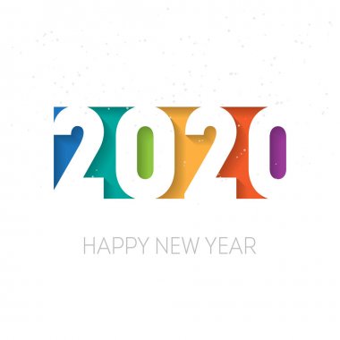 Mutlu yeni yıl 2020 vektör arka plan. Vektör broşürü veya takvim kapağı tasarım şablonu. Dileklerle 2020 için iş günlüğü kapağı