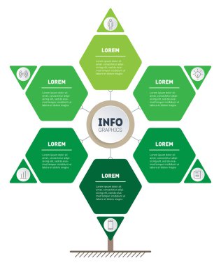 Dikey infographics, bilim ve Yeşil teknoloji araştırma. Sürdürülebilir kalkınma ve eko iş büyüme. 6 seçenek, parça, adım veya nokta ile iş konsepti.