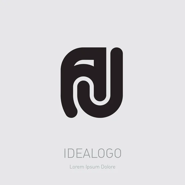 Ilk Logo Türü Ilk Monogram Logosu Vektör Tasarım Öğesi Veya — Stok Vektör