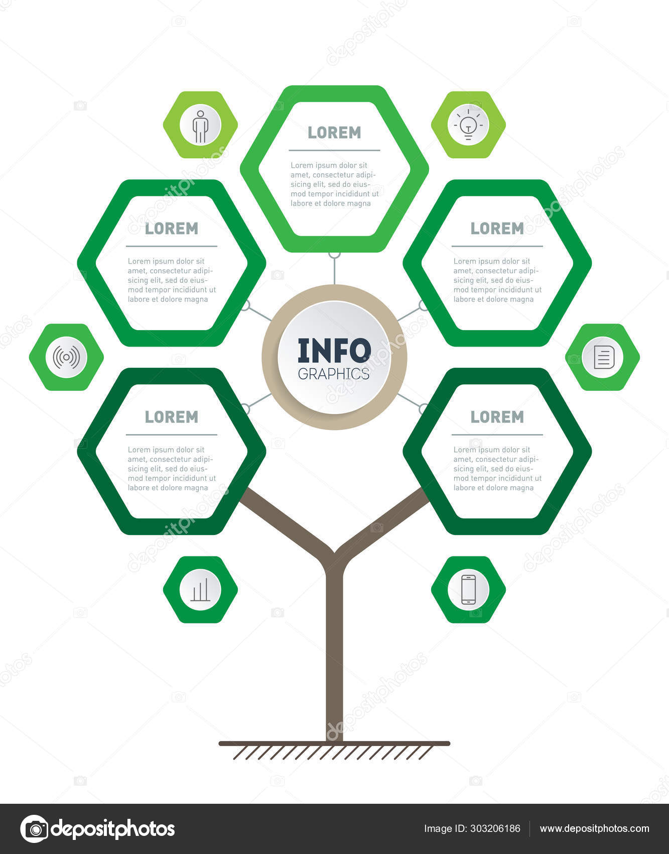 Web Template Tree Info Chart Diagram Infographic Technology Education  Process Stock Vector by ©thebackground 303206186