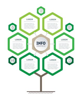 Web Şablonu ağacı, bilgi grafiği veya diyagramı. Dört veya sekiz adımlı teknoloji veya eğitim sürecinin infografik. Broşür tasarım şablonu. İş sunumu konsepti  