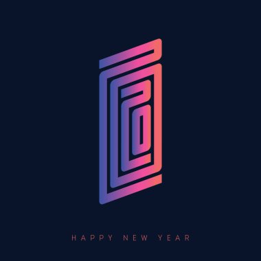 Karanlık arka planda renkli metin ile Happy New Year posteri