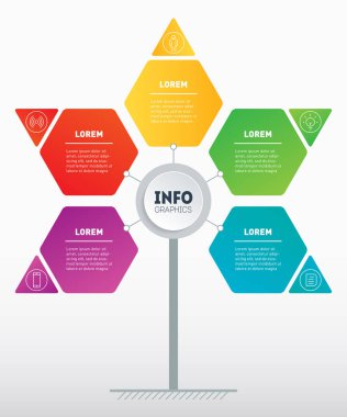 Beyaz arka planda izole edilmiş metin içeren renkli ağaç yaprakları içeren bilgi zaman çizelgesi.