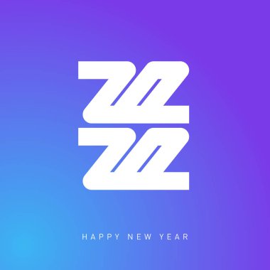 2020 mutlu yeni yıl vektör illüstrasyon Soyut logotürü vektör tasarımı mavi ve beyaz