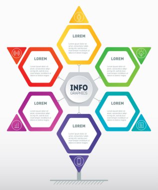  iş sunumunuz için vektör bilgi grafiği şablonu