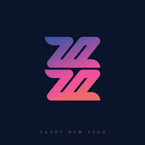 2020 Glückliches Neues Jahr Vektor Illustration Rosa Blau Alphabet Brief — Stockvektor