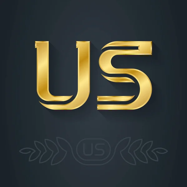 Logotipo Para Sua Empresa Com Letras Douradas Simplesmente Ilustração Vetorial —  Vetores de Stock