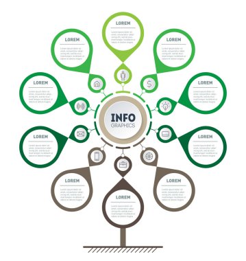 İş sunumlarınız için arkaplandaki vektör bilgi grafikleri