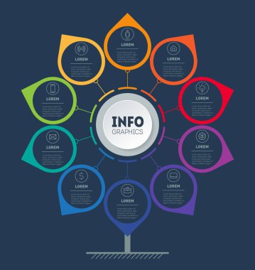 İş sunumlarınız için arkaplandaki vektör bilgi grafikleri