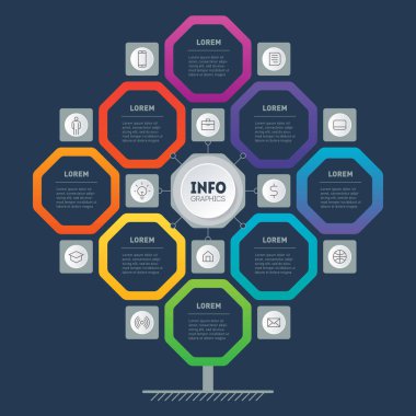 İş sunumlarınız için arkaplandaki vektör bilgi grafikleri