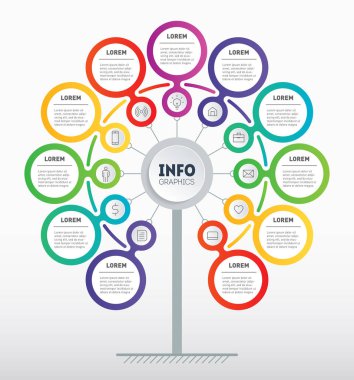 İş sunumlarınız için arkaplandaki vektör bilgi grafikleri