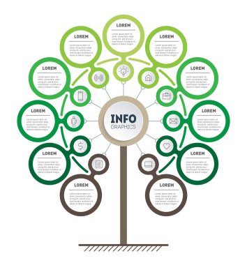 İş sunumlarınız için arkaplandaki vektör bilgi grafikleri