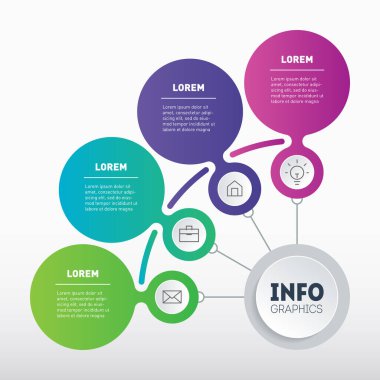 Renkli bilgi çemberi logosu. Basit vektör tasarımı.