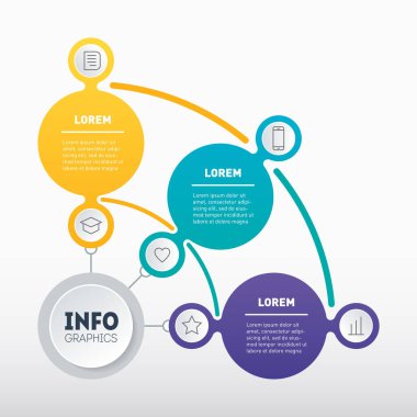 Renkli bilgi çemberi logosu. Basit vektör tasarımı.