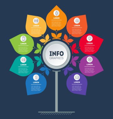 Renkli bilgi işlem ağaç amblemi. Modern vektör tasarımı.