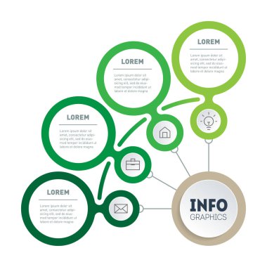 Renkli bilgi çemberi logosu. Basit vektör tasarımı.