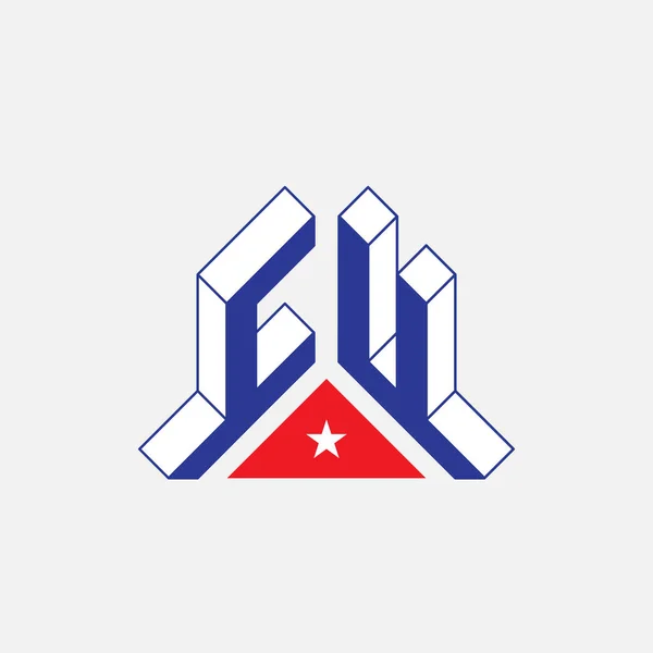 Rotes Und Blaues Logo Einfaches Vektordesign — Stockvektor