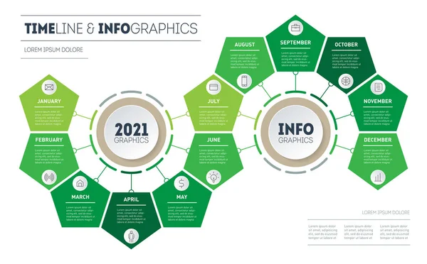 Gradient Grüne Infografik Schlange Isoliert Auf Weißem Hintergrund — Stockvektor