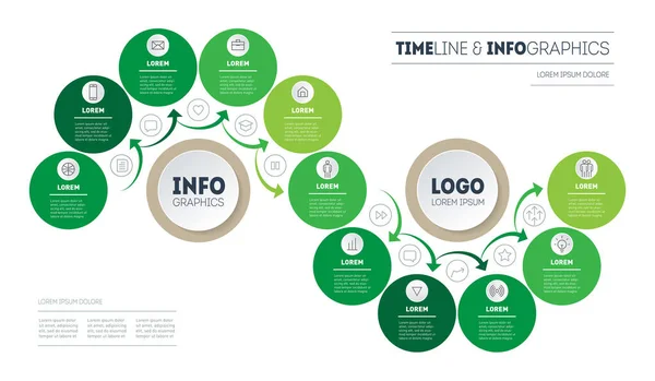Gradient Grüne Infografik Schlange Isoliert Auf Weißem Hintergrund — Stockvektor