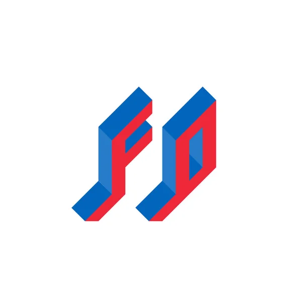 Mavi Kırmızı Logolu Bir Basit Vektör Tasarımı — Stok Vektör