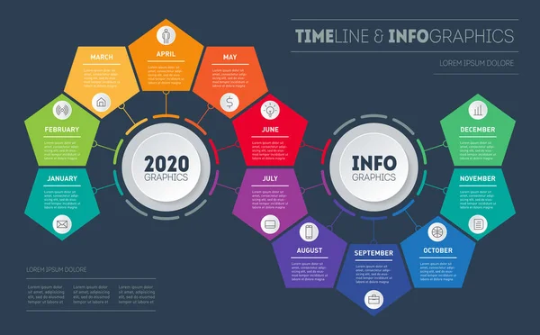 Regenbogen Infografik Schlange Auf Dunklem Hintergrund Einfaches Vektordesign — Stockvektor