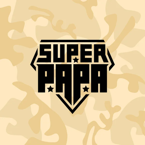 Logotipo Super Papai Projeto Vetorial Fundo Bege — Vetor de Stock