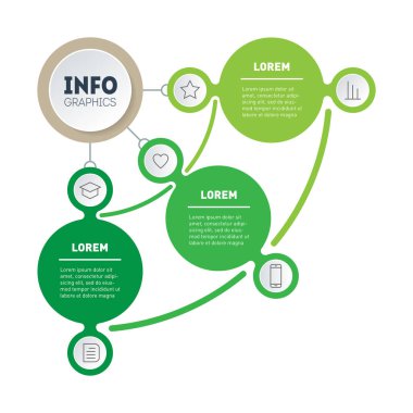 yeşil renkli sunum şeması şablonu
