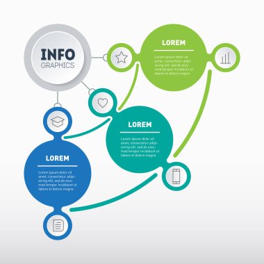 renkli sunum şeması şablonu, bilgi grafikleri