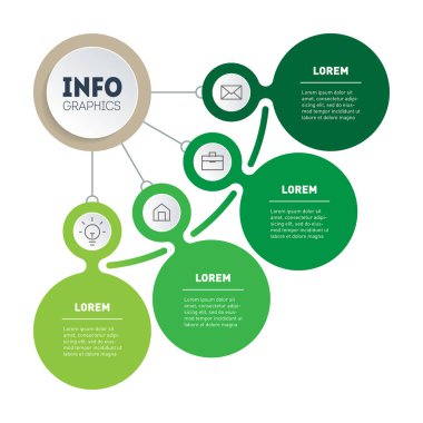 yeşil renkli sunum şeması şablonu