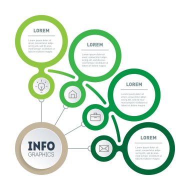 yeşil renkli sunum şeması şablonu