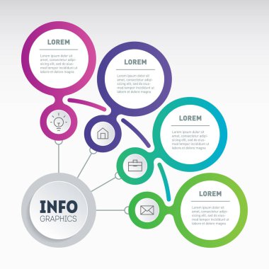 renkli sunum şeması şablonu, bilgi grafikleri