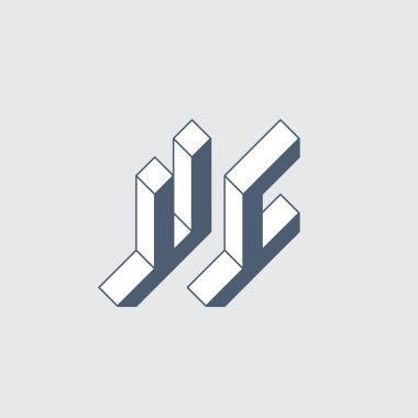 Gri arkaplanda UC harfleri olan vektör posteri