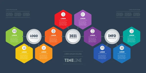 Vorlage Für Ein Buntes Präsentationsschema Infografiken — Stockvektor