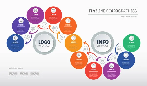 Vorlage Für Ein Buntes Präsentationsschema Infografiken — Stockvektor