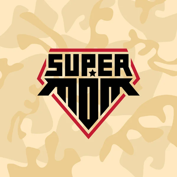 Super Mom Logo Poster Vektorillustration — Stockvektor