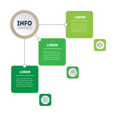 Çiftçilik ve tarım hayatı üç bölümden oluşan bilgi bilimi konsepti. Broşür tasarım şablonu. Üç adımlı sunum. Zaman Çizelgesi