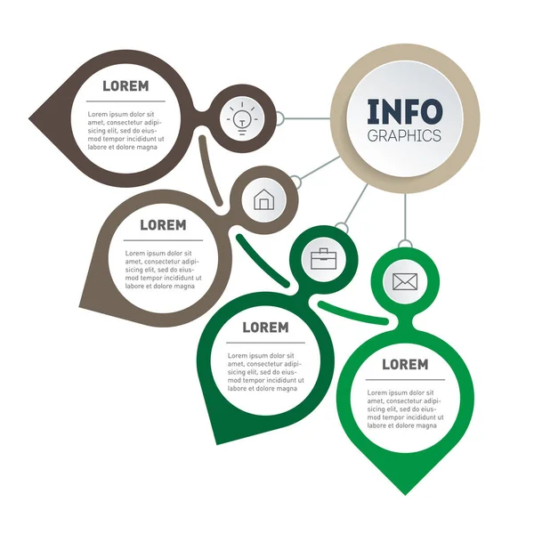 Presentación Negocios Concepto Gráficos Información Con Cuatro Pasos Embudo Ventas — Archivo Imágenes Vectoriales