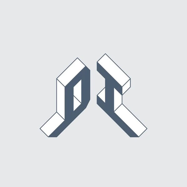 Буквенный Код Монограмма Логотип Изометрический Шрифт Дизайна Футуристические Трёхмерные Буквы — стоковый вектор
