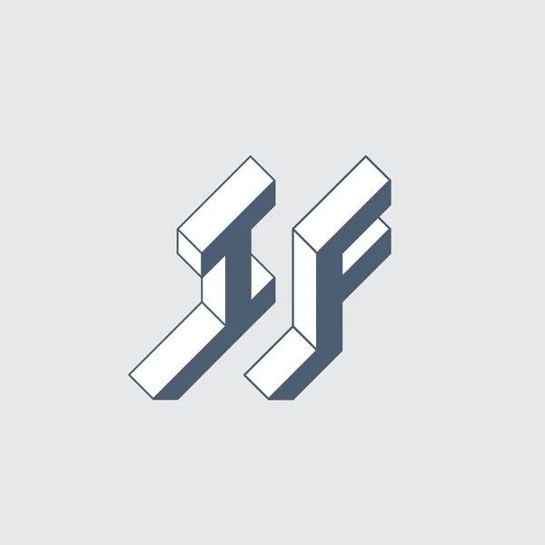 Дволітерний Код Монограма Або Логотип Ізометричний Шрифт Дизайну Футуристичні Тривимірні — стоковий вектор