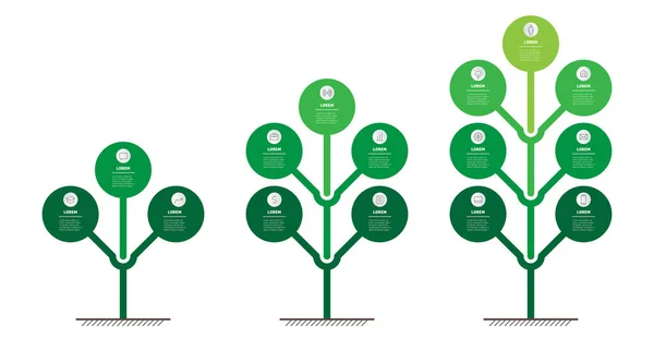 Ensemble Calendriers Verticaux Infographies Développement Croissance Entreprise Chronologie Des Tendances — Image vectorielle