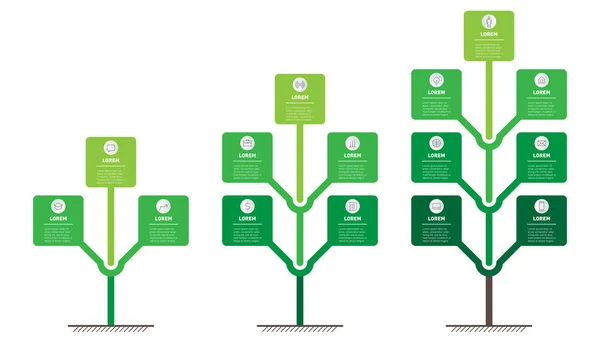 Serie Linee Temporali Verticali Infografiche Sviluppo Crescita Del Business Linea — Vettoriale Stock