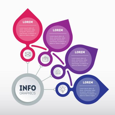 şık modern iş sunumu veya bilgi grafikleri şablonu, vektör illüstrasyonu