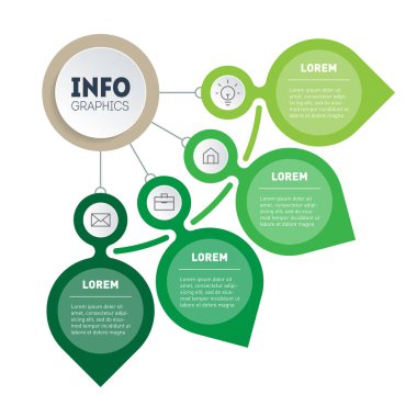 şık modern iş sunumu veya bilgi grafikleri şablonu, vektör illüstrasyonu